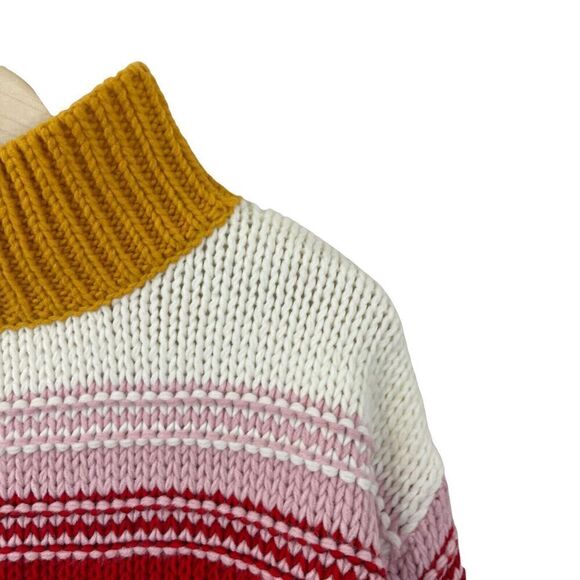 Sundance Small Color Vibes Sweater Rainbow Pullover Mock Neck Textured Womens - Picture 8 of 11